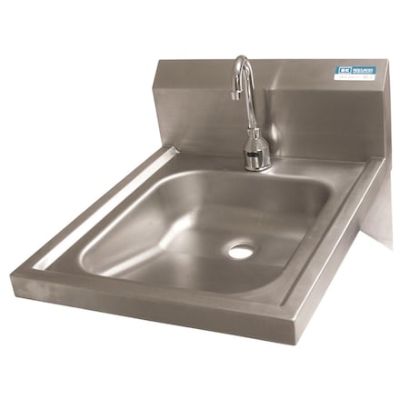 Bk Resources Hand Sink W/Sensor Faucet, 1 Hole, ADA Compliant 14 in x16 in x5 in BKHS-ADA-D-1-P-G
